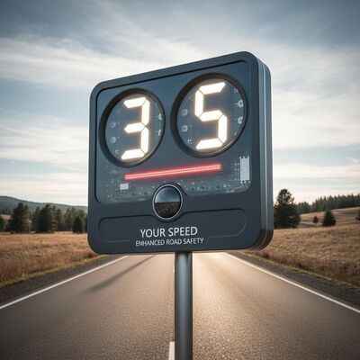 LED Two Digits Speed Sign With Integrated Radar Using 24.125GHZ Frequency For Precise Speed Measurement And Enhanced Road Safety